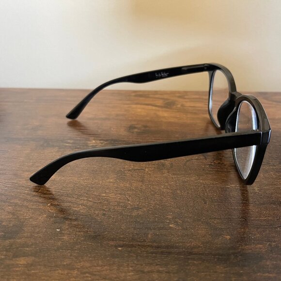 Nicole Miller Classic Black Square Retro Thick Eyeglass Frames Only 52-18-140 - Picture 8 of 9